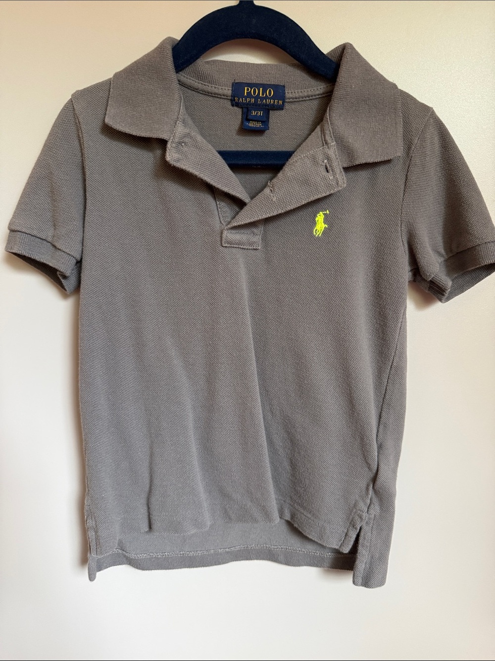 Polo by Ralph Lauren Toddler Brown Polo with Neon Yellow Pony